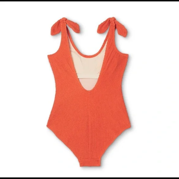KONA SOL Pucker Textured 1-Pc Swimsuit "Rust" XS New - Picture 4 of 6